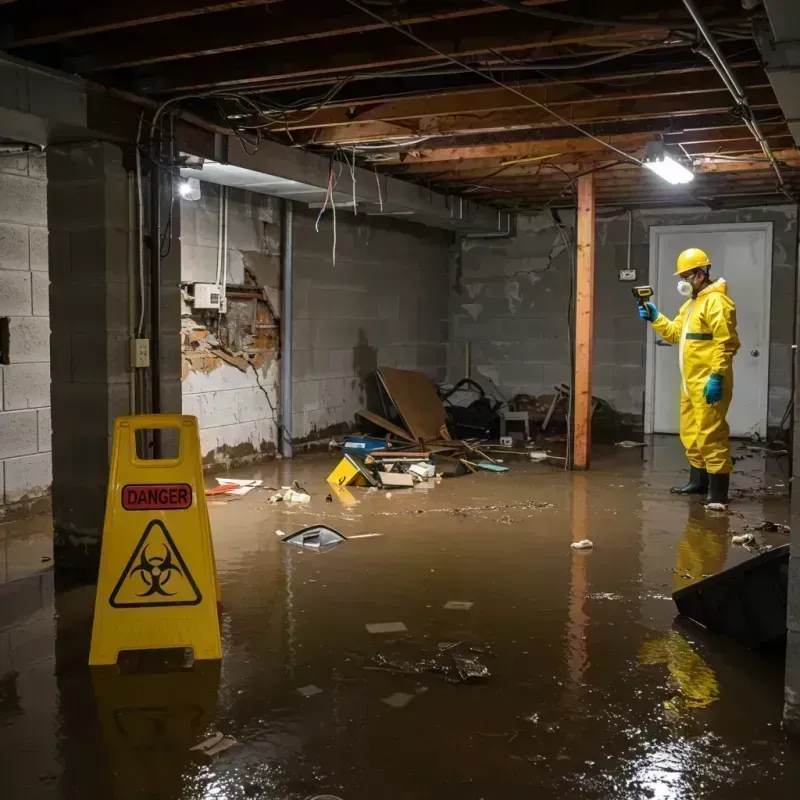 Flooded Basement Electrical Hazard in Henry County, IL Property