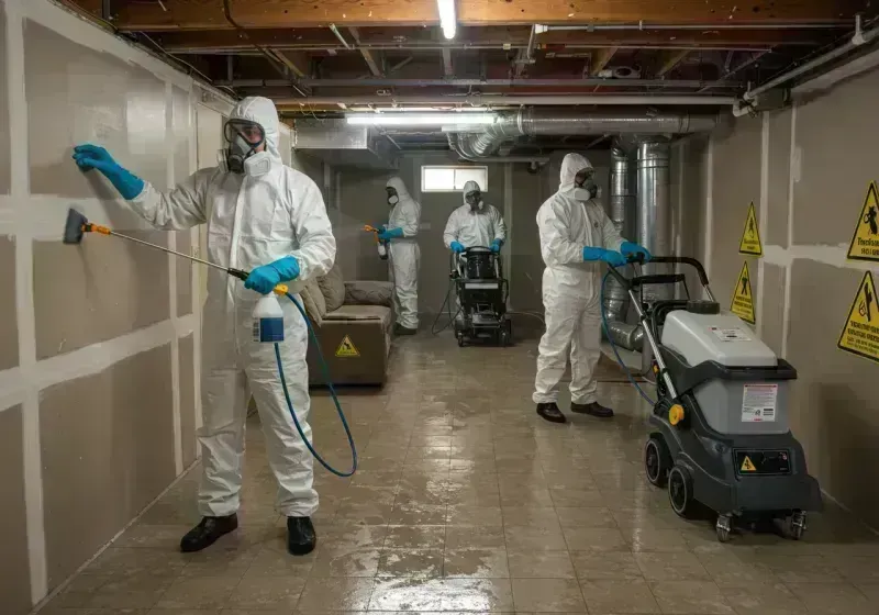 Basement Moisture Removal and Structural Drying process in Henry County, IL